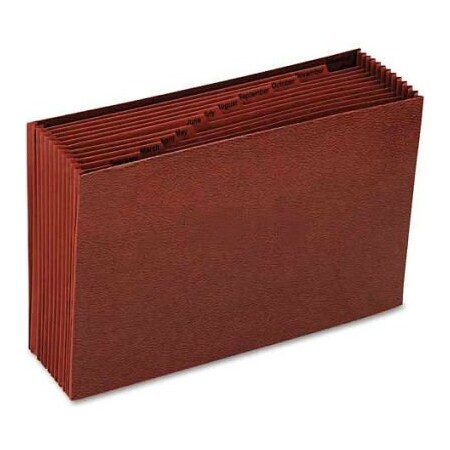 Smead Smead Jan-Dec Open Accordion Expanding File, 12 Pocket, Legal, Leather-Like Redrope 70490